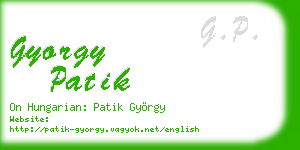 gyorgy patik business card