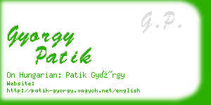 gyorgy patik business card